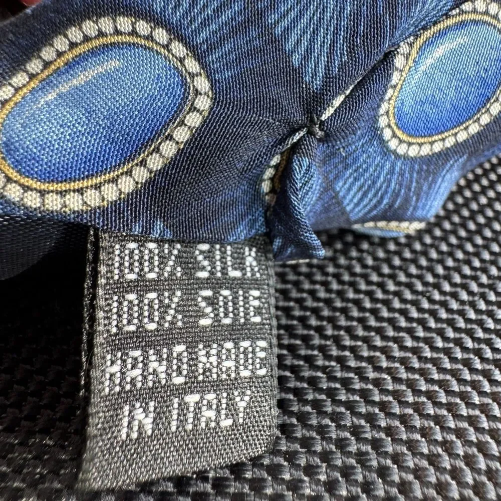 Valentino Cravatte Silk Tie Men's Blue White Stripe 4